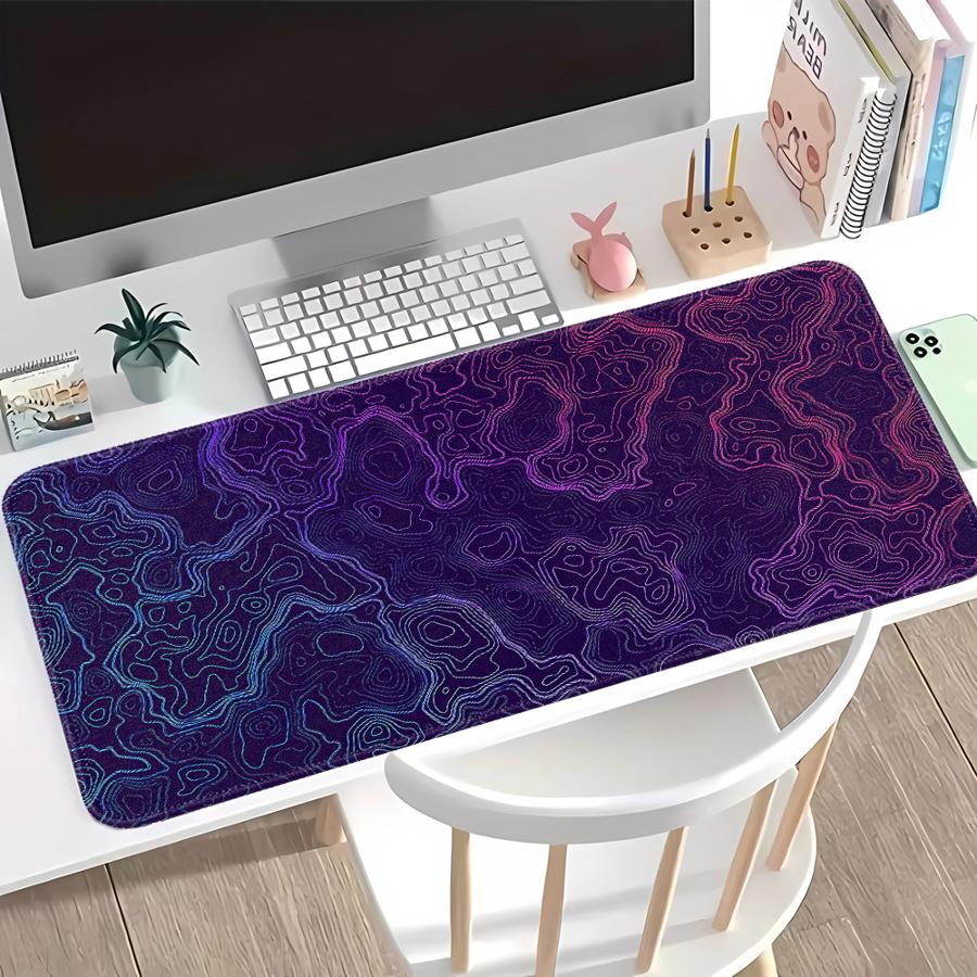 Vórtice de Línea Abstracta Morada Alfombrilla Antideslizante para Ratón Alfombrilla para Teclado y Ratón Alfombrilla para Ordenador Portátil Accesorios de Escritorio Alfombrilla para Consola de Juegos oficina