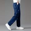 Mens Casual Cargo Pants Drawstring Elastic Waist Joggers Loose Fit Lightweight Pants with Multi Pockets