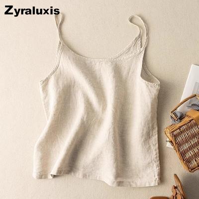 Summer New Style Bohemian Cotton Linen Vest Women Loose Top Pure Color Simple Sleeveless Undershirt Plus Size