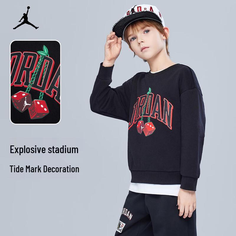 Jordan AJ Boys  Cotton French Terry Crewneck Sweatshirt L