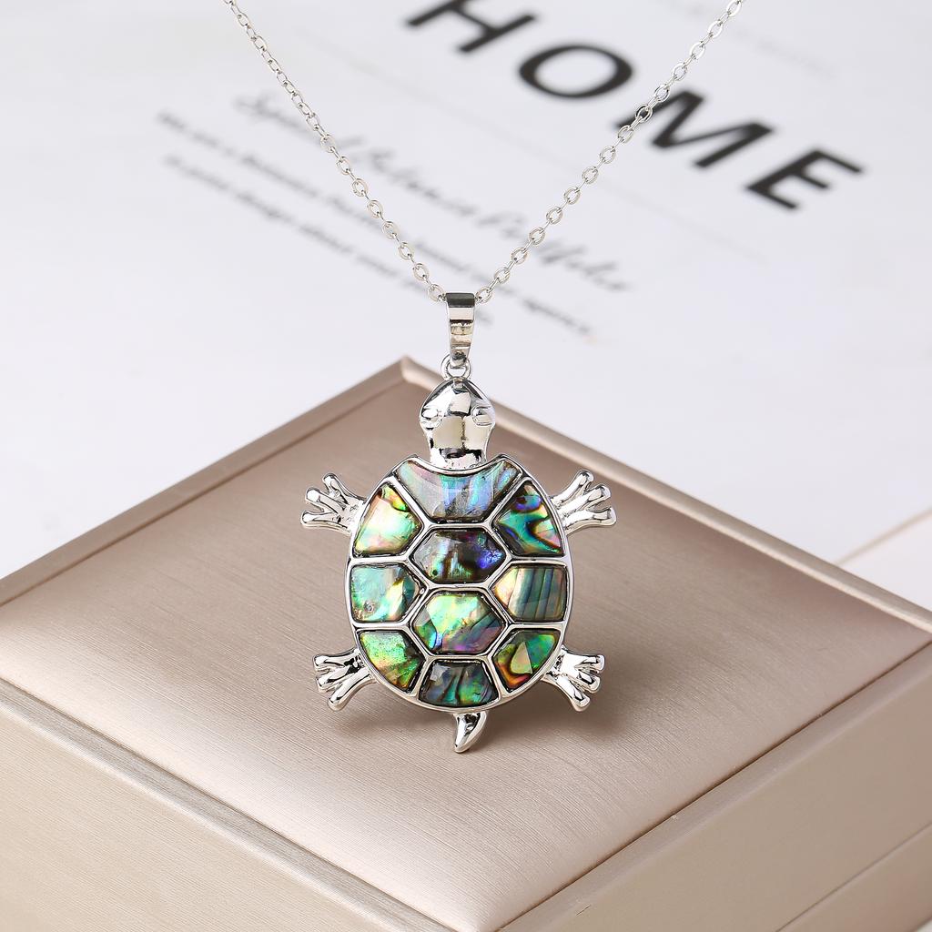 Gold/Sliver New Fashion Abalone Shell Pendant Necklace Cute Owl Turtle Tree of Life Charm Necklace for Women Party Jewelry Gift