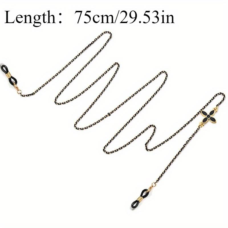 2Pc Lucky Four-Leaf clover Glasses Chain Anti Slip Eyeglasses Reading Glasses Lanyard Alloy Mask Face Covering Eyewear Retainer