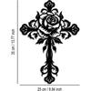 Forged Iron Cross Wall Art Black Metal Rose Gothic Home Decor Religious Decor Living Room Bedroom