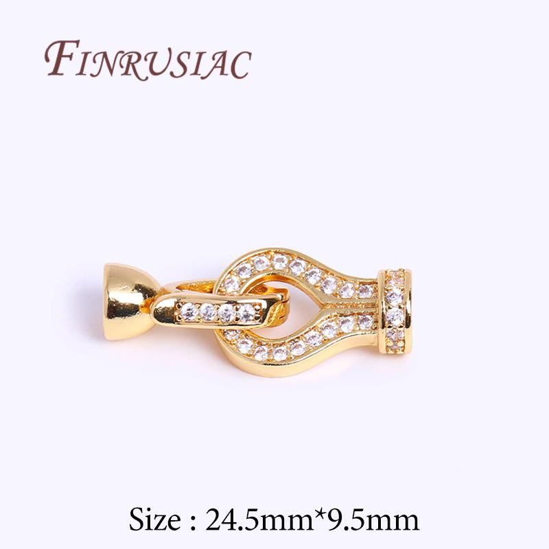 18K Gold Plated Brass with Zircon Clasps For Jewelry,Fasteners For Bracelets Connectors,Accessories DIY Jewelry Making Supplies