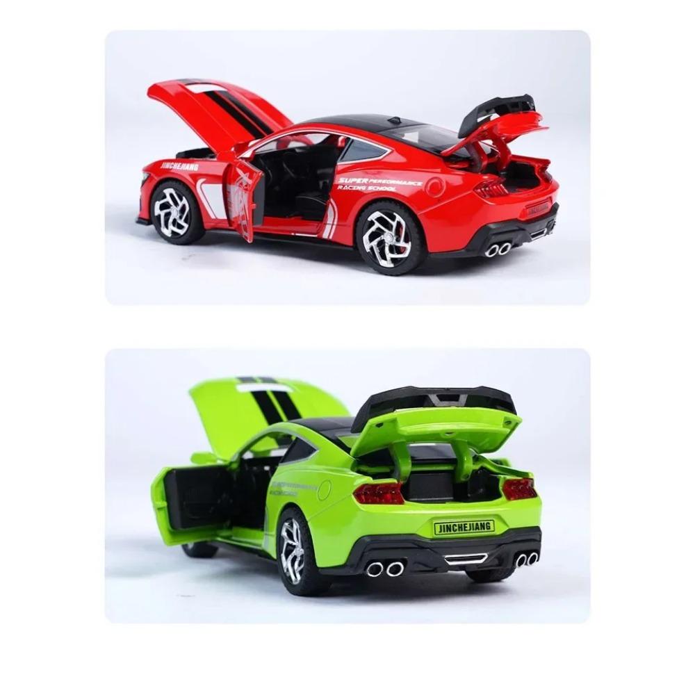1/32 Mustang Shelby GT500 Alloy Sports Car Model Diecast Metal Toy Racing Car Vehicle Model Simulation Sound and Light Kids Gift