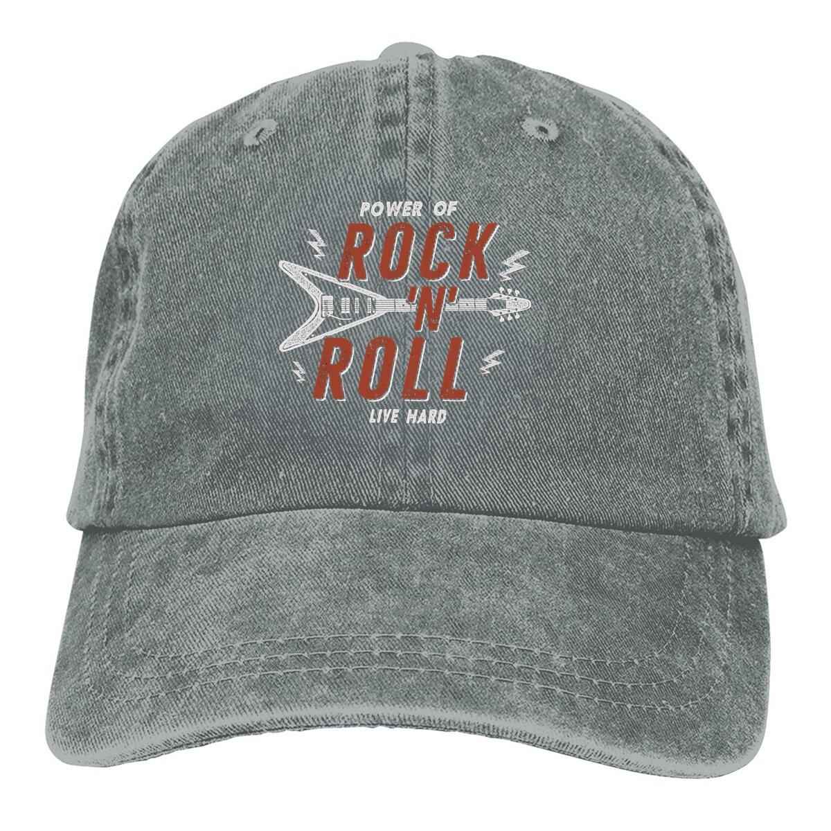 Poster Rock n Roll Vintage Baseball Cap Unisex Hats Wounisex Visor Protection Snapback Rock N Roll Caps One Size