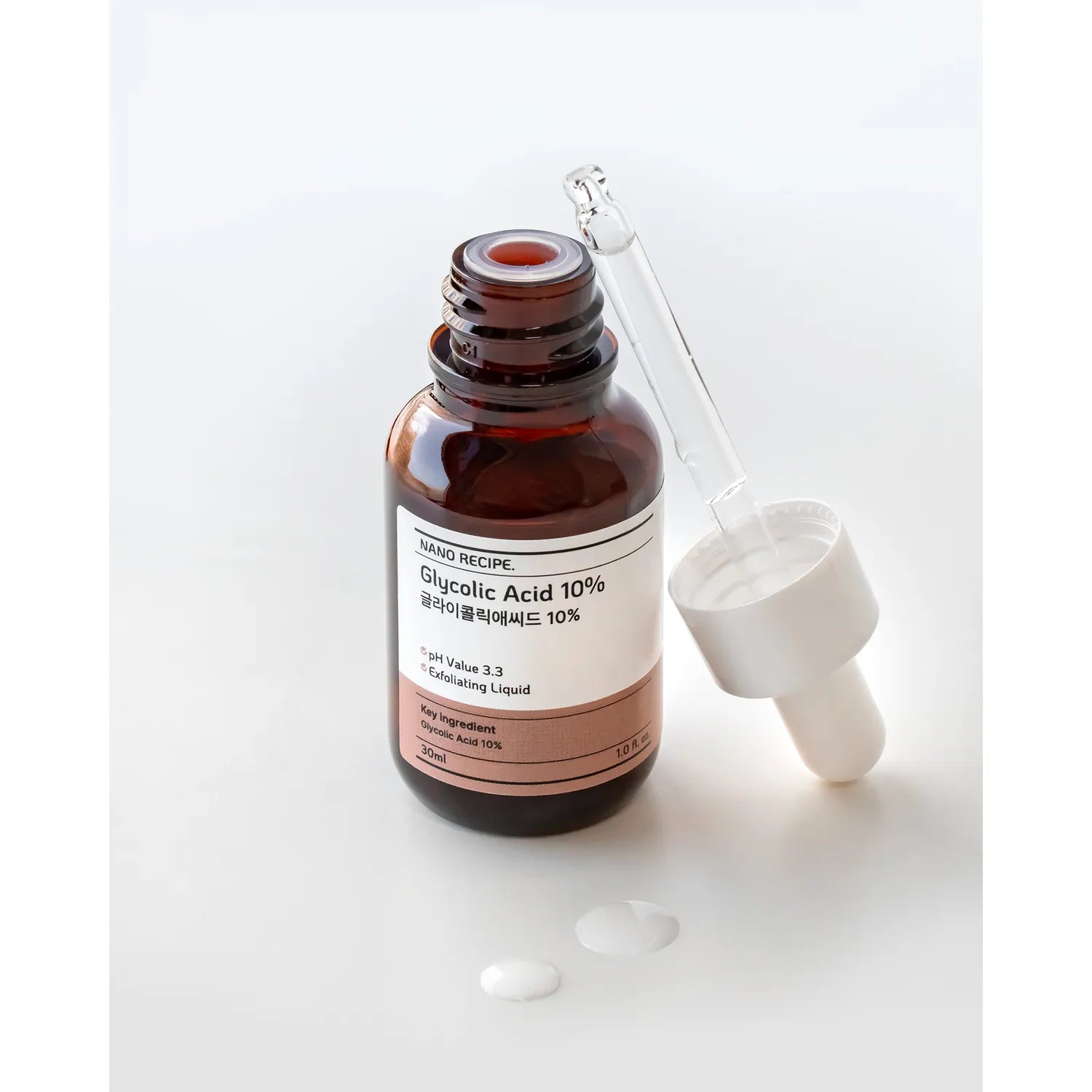 NANO RECIPE. Glycolic Acid 10% Ampoule 30ml | Presenting Hydrated Texture, Brightening, Smoothing Texture 30ml