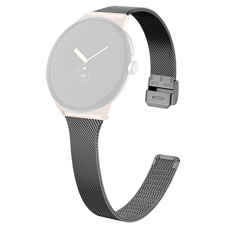 For Google Pixel Watch 3 41mm/Watch 2/Pixel Watch Fine Mesh Stainless Steel Watch Band Replacement Milanese Wrist Strap with Buckle