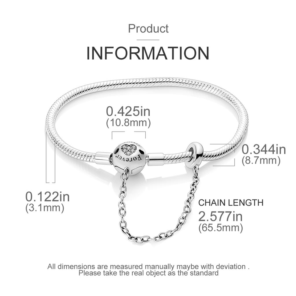 Silver Plated Snake Chain Bracelet Stainless Steel Bangle DIY Jewelry For Women Fashion Pulseras Charm Bracelet