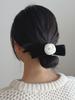 Oar Rose Velvet Ribbon Scrunchie [Black]