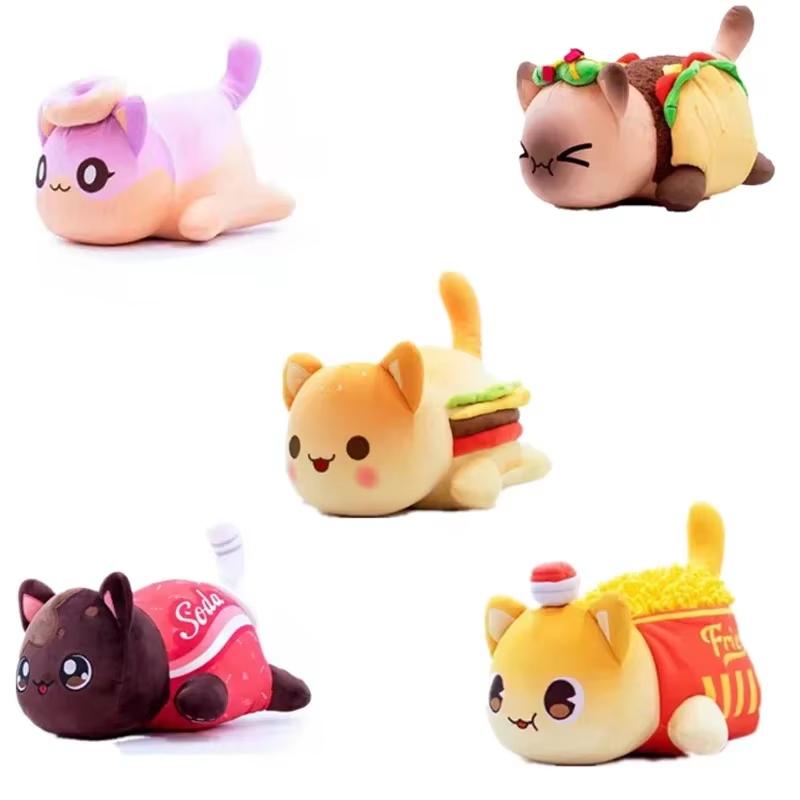 New Aphmau Plush Meemeows Food Cat Plushies Toy Cute Cola Fries Donut Cat Plushes Stuffed Dolls Sleeping Pillow Christmas Gift