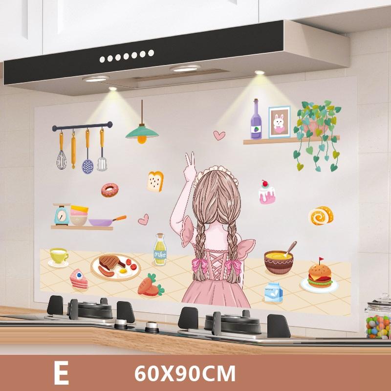 Kitchen Self Adhesive Oil-Proof Wall Stickers High-Temperature And Oil Smoke Resistant Tiles Sticker Proof Waterproof Wallpaper