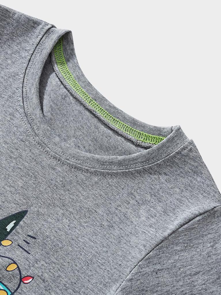 European & American Kids' Autumn/Winter Christmas Long-Sleeve Cartoon T-Shirt Pullover