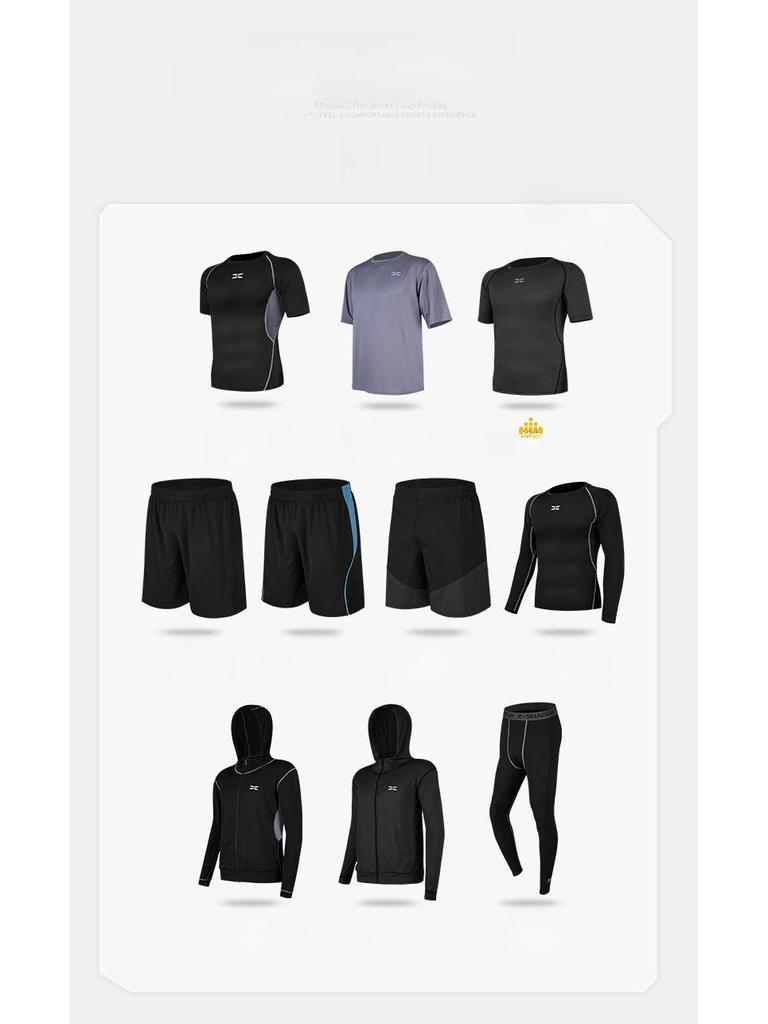 Men's Casual Fitness Running Suit: Shorts & Short-Sleeved Tights for Yoga & Training