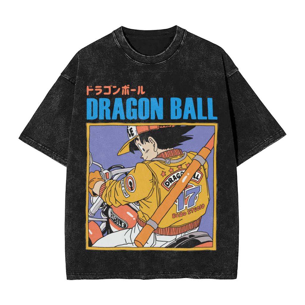 Goku Super Saiyan Dragon Ball Z T Shirt Hip Hop Washed Oversize TShirts Anime Novelty for Men Women Tops Streetwear Tops Tees