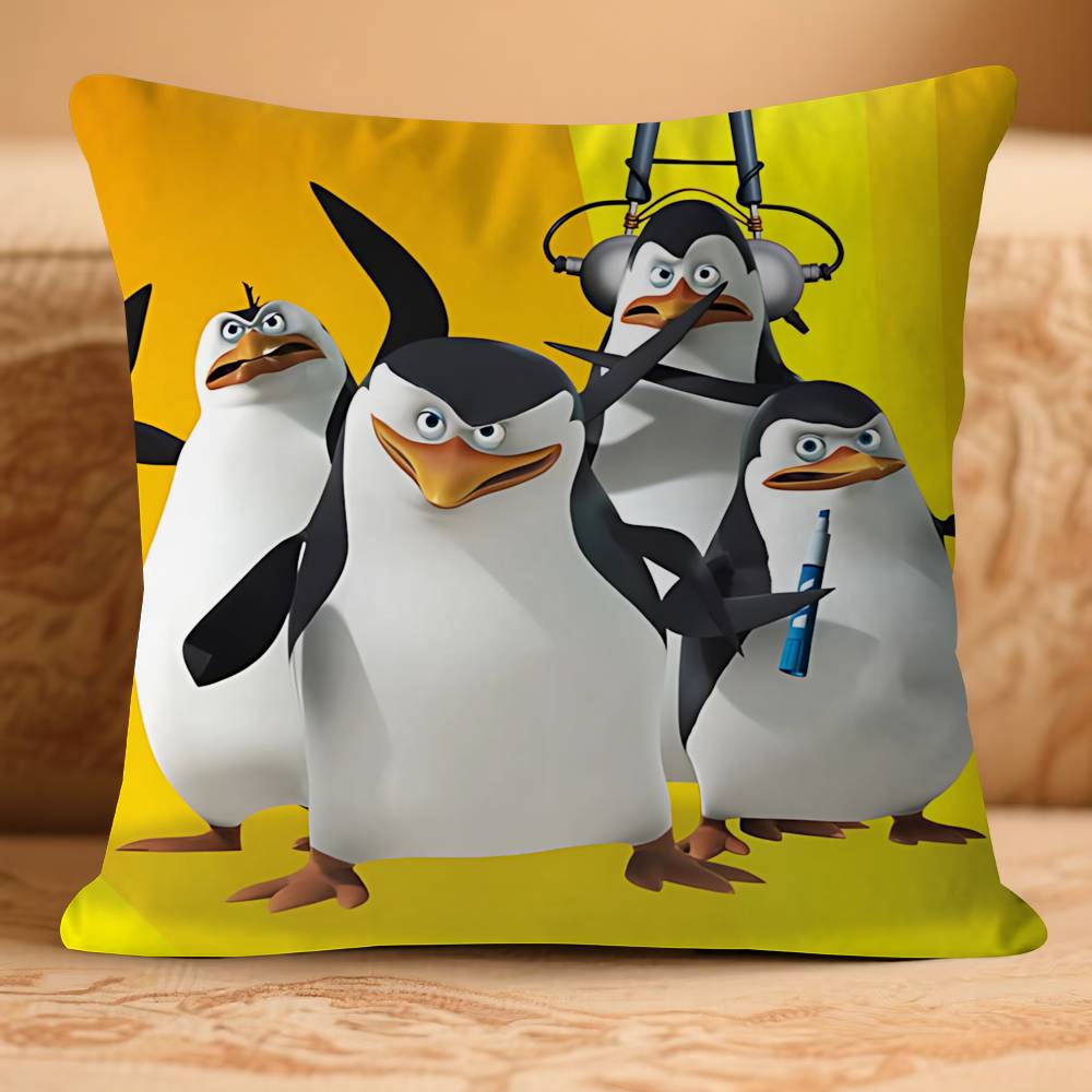 P-Penguins Of MadagascarS Pillow Case Removable Washable Cushion Cover – All-Season Soft Linen