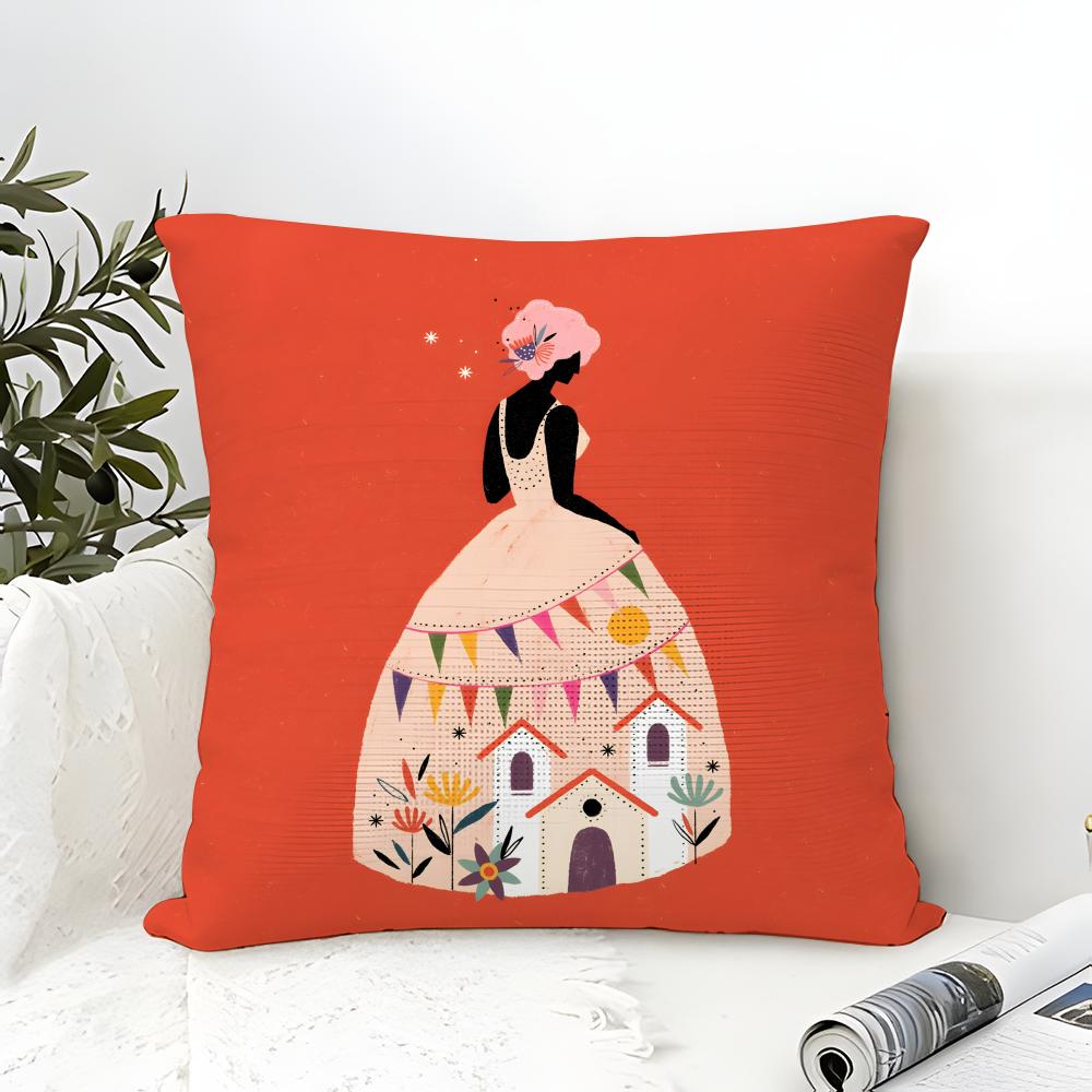 Color Illustrator W-Willian Santiago Art 1 Pillow Case Linen Pillow Case Sofa Home Decor Cushion Cover Cushion Cove