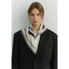LINEAR FRAME SCARF CREAM NAVY_UDMU6E101MU
