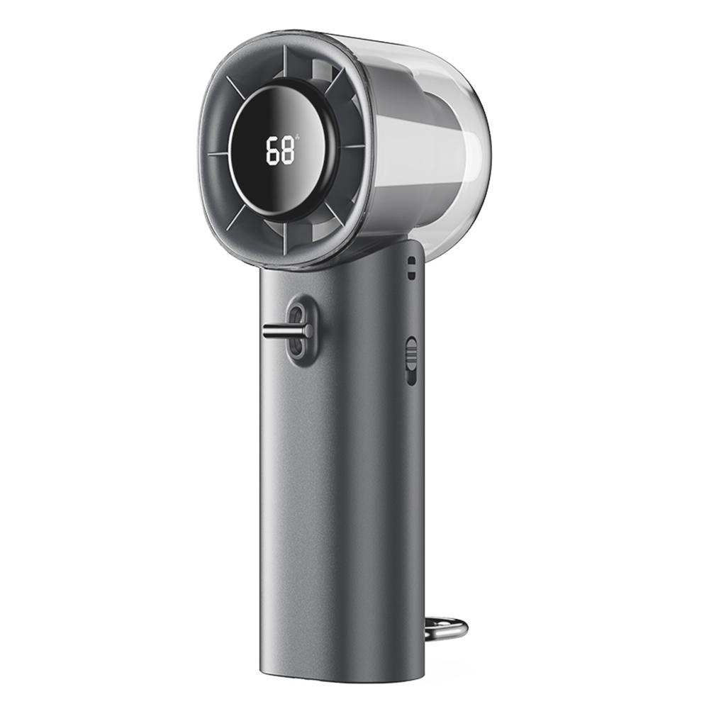 

G11 Handheld Fan Digital Display USB Rechargeable High Speed Turbo Bladeless Foldable Desktop Fan Grey
