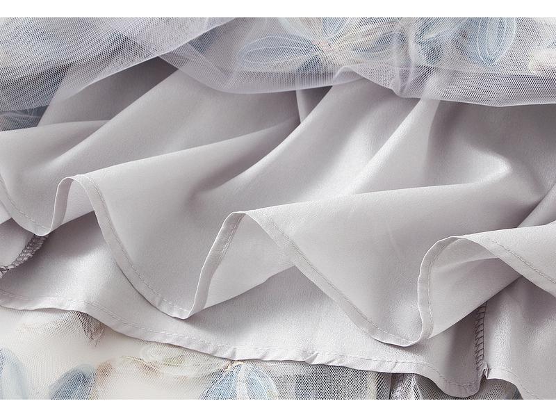 Printemps 2025 Jupe trapèze longue midi en tulle à paillettes - Jupe longue midi dissimulant les hanches