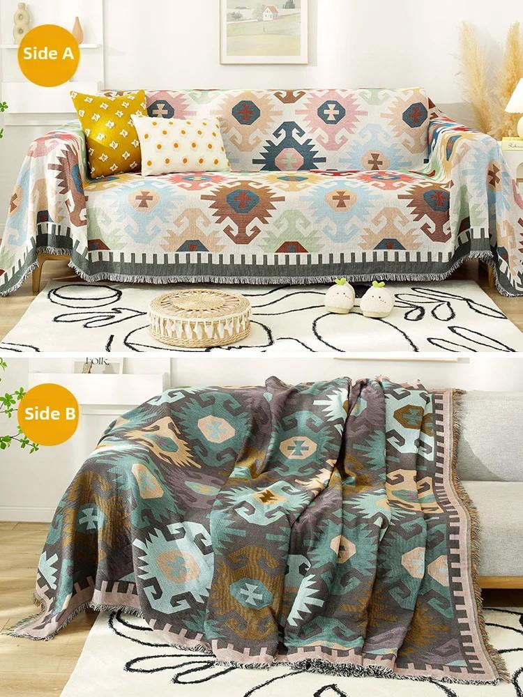 

Sofa Cover Universal Stretch Sofa Slipcover Washable Double Sided Design Non-Slip Elastic Dustproof Protector for Couches Room 90X90cm