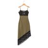 2026 Spring Women's European & American Satin Lace Asymmetrical Camisole Dress