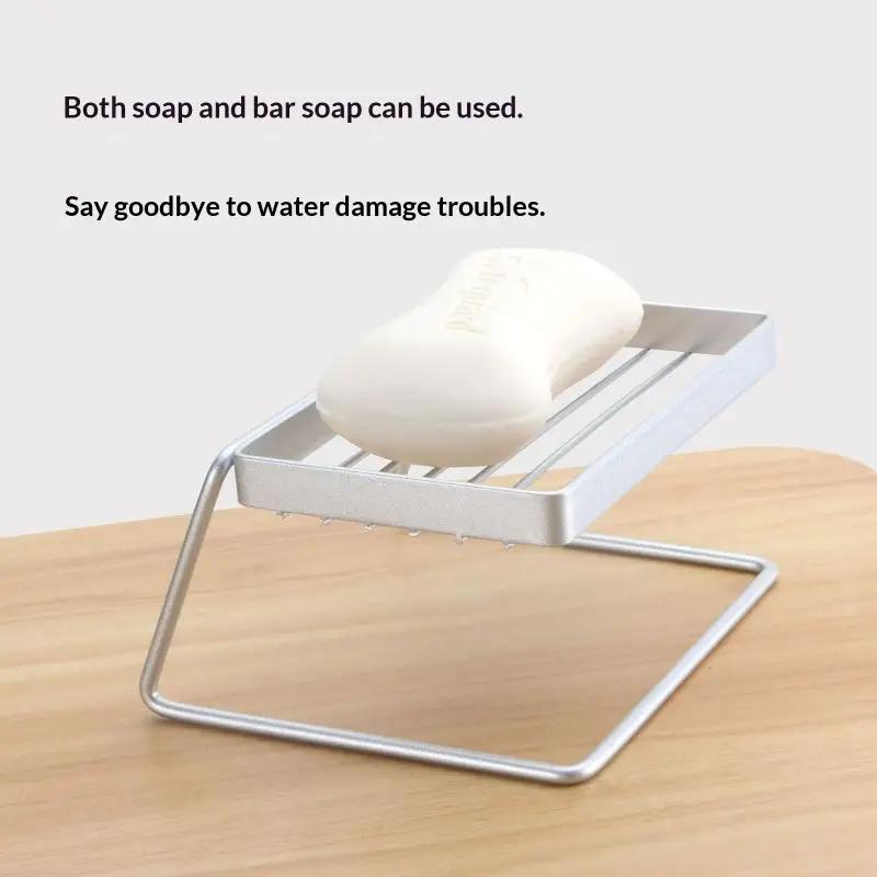 Self Draining Stainless Steel Soap Dish For Bar Soap Holder Shower Bathroom Kitchen Sink Minimalist Design Functional Storage_