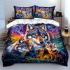 Mystical Wolves In Moonlit Forest Bedding Duvet Cover Set  (1*Duvet Cover 2*Pillowcases, Without Duvet Insert)
