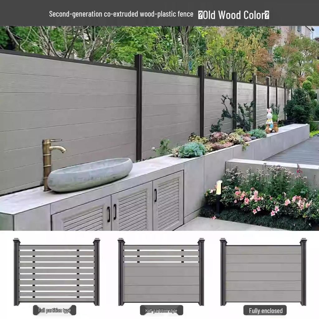 WPC Wood-Plastic Outdoor Fence: Durable, Anti-Corrosion Windbreak & Partition for Courtyard and Villa.