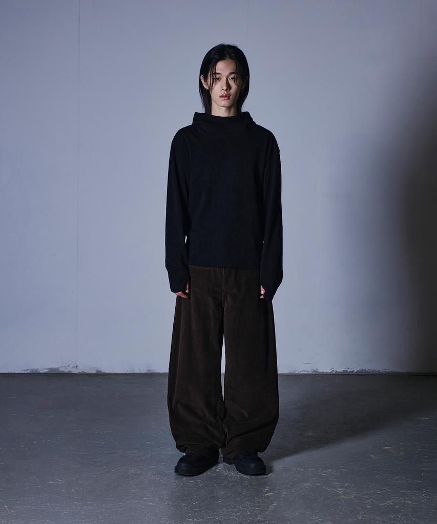 Seukeulaeteulpigsel Corduroy Front Pocket Curved Pants [Brown]