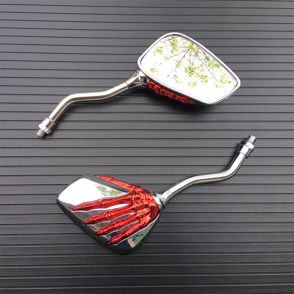 2 buc oglinda retrovizoare universală pentru motocicletă cu șurub de 8 mm/10 mm, din aliaj de aluminiu, scuter, schelet, craniu, reparație manuală pentru motocicletă