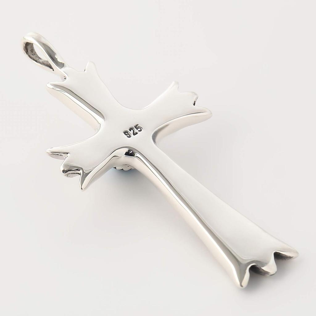 [cmy Select] Silver 925 Pendant Cross Necklace with Turquoise Pendant Top Cmy190202-9