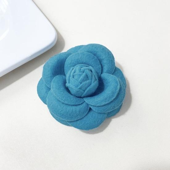 Women Brooch Fabric Camellia Shape Anti-slip Wear-resistant Suit Scarf Coat Collar Hat Pin Decoration Prom Party