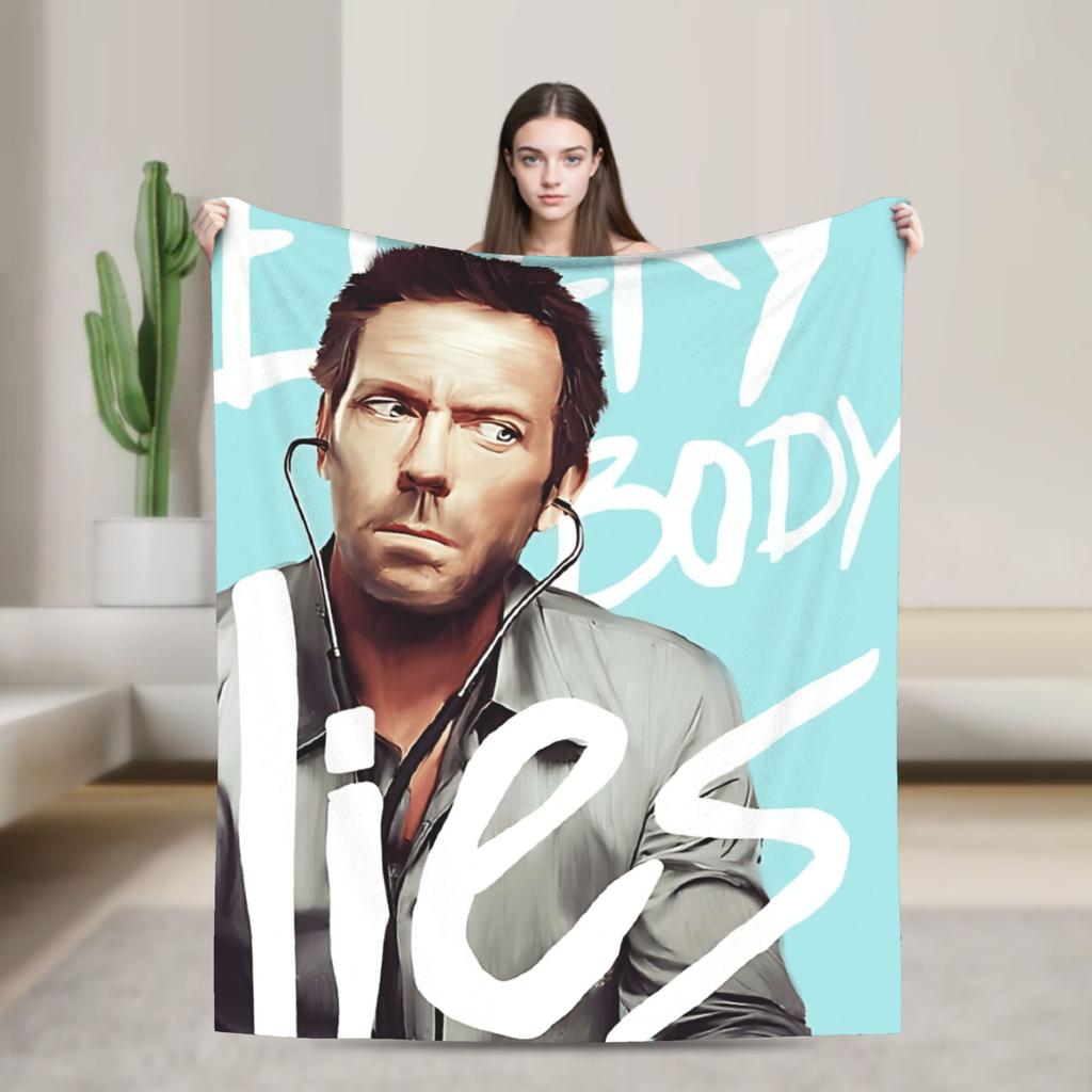 Doctor House Blanket Soft Fluffy Plush Throw Blanket For Students Couch Chair Sofa Bed Flannel Bedspread Bed Cover