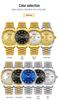 Oufanni Unisex Luminous Quartz Watch with Sunburst Dial and Waterproof Leather-Steel Band.