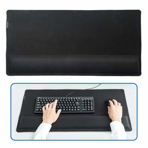 Sanwa Direct Mouse Pad with Large Wrist Rest Gaming Width 72 x Depth 35cm for Keyboard/Mouse Wrist Elbow Tendonitis Fatigue Relief 200-MPD022