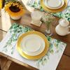 4pcs Set of Placemats - Fresh Green Leaves Vine Pattern Rectangular Kitchen Table Mats (12 inches x 18 inches), Suitable for Hol