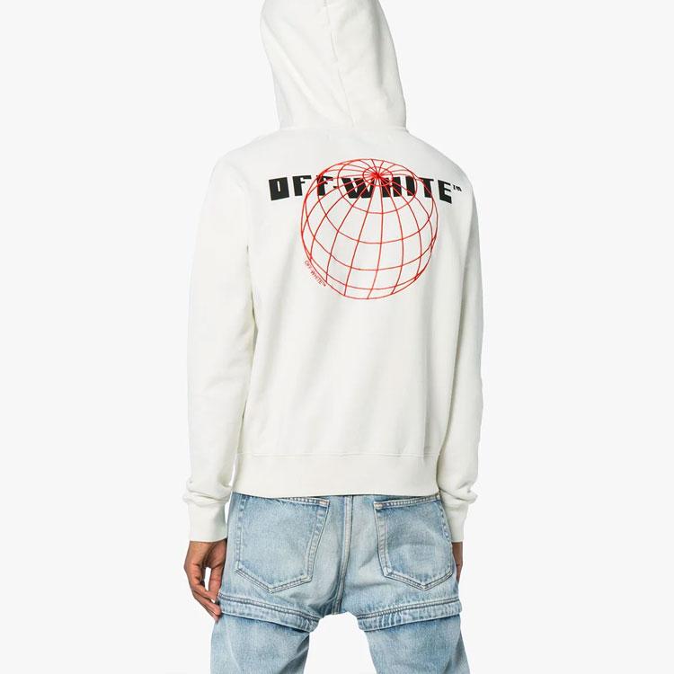 Off-White Solid Color Long Sleeve Clover Hoodie Men Tops White OMBB034E181920260120