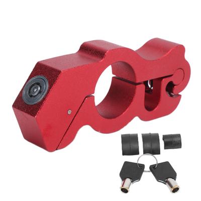 Motorfietsslot Rood Beschermend Stuur Hoornslot met Pakking Sleutel voor Rembeveiliging