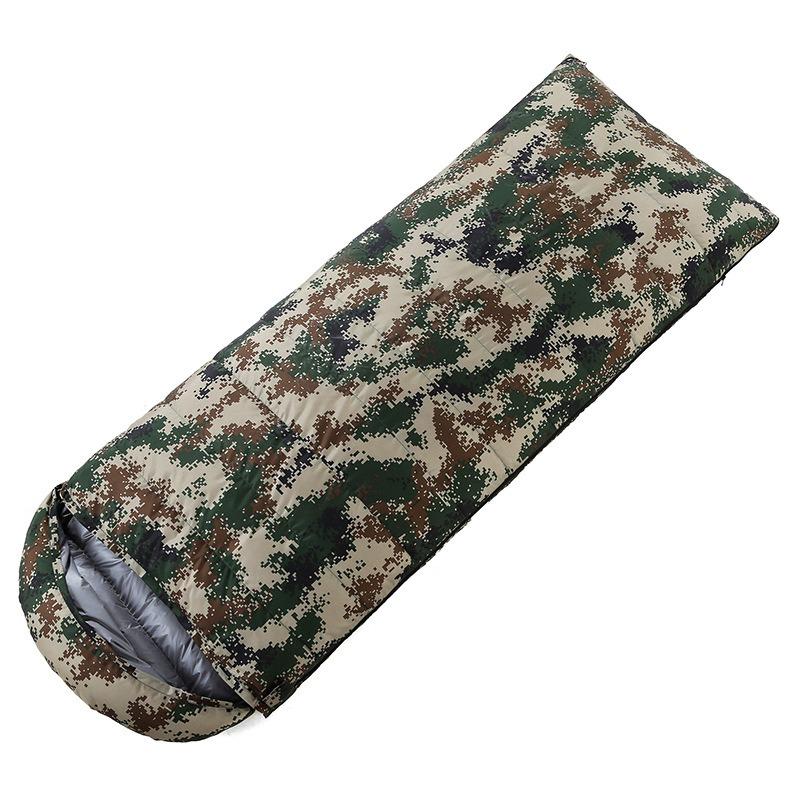 Custom Design Hooded Envelope Waterproof Tactical Camouflaged Lightweight Duck Filled 3 Season Unisex Sleeping Bags for Camping