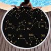12 Constellation Round Beach Towel, Soft Microfiber Mystery Universe Galaxy Beach Towel Absorbent Towel for Travel Pool Picnic