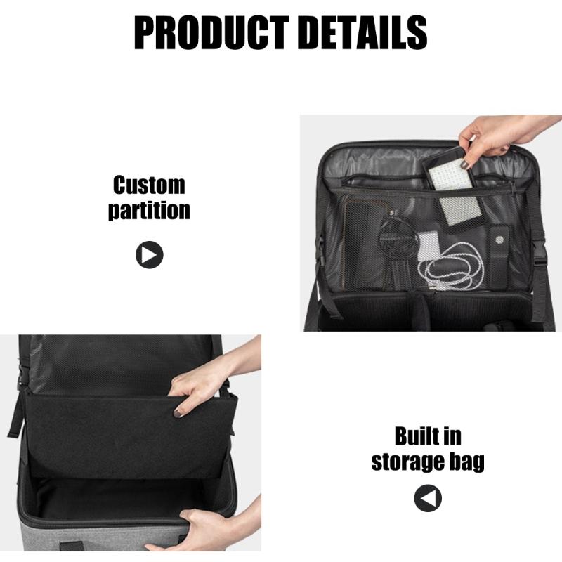Portable Camera Bag Storage Holder Case for Photography Lighting Equipment Double Zippers Closure with Internal Dividers