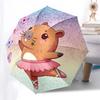 Capybara Themed Travel Umbrella-8 Ribs Automatic Opening and Closing, Portable Folding Design, Compact and Stylish Umbrella Suitable for Out