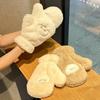 Women Cute Lovely Sweety Soft Solid Plush Fluffy Winter Keep Warm Gloves Cold Protection Windproof Thickened Mittens