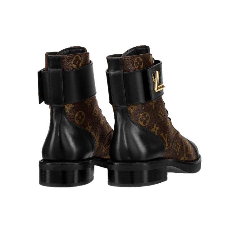 Louis Vuitton Lv Wonderland Monogram Canvas Combat Boots Brown Women's 1A2Q3I