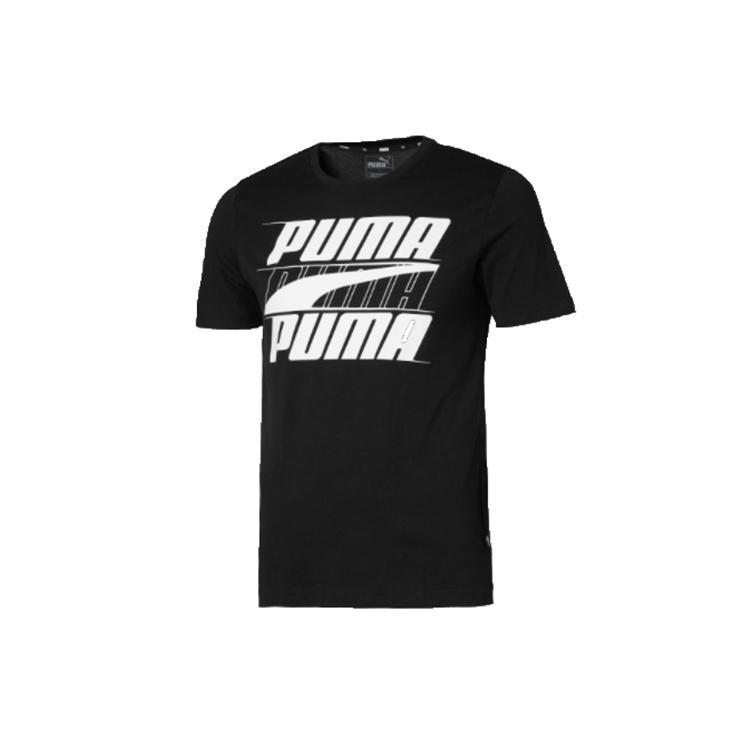 PUMA Round Neck Short Sleeve Rebel Basic Black Men s 844137-01 XL