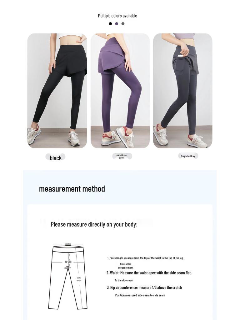Women's High-Waist Yoga Pants - Autumn/Winter Quick-Dry 2-in-1 Design for Fitness and Morning Run