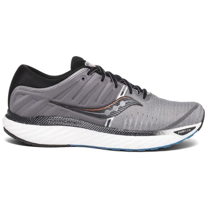 Saucony Hurricane 22 men low-top running shoes gray black mesh supportive cushioned lightweight S20544-25