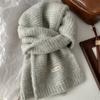 Quality wool-containing knitted scarf women's autumn and winter Korean atmosphere warm solid color wool scarf trendy manufacturer
