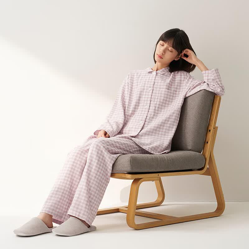 MUJI Women's Seamless Double Gauze Cotton Pajama Set